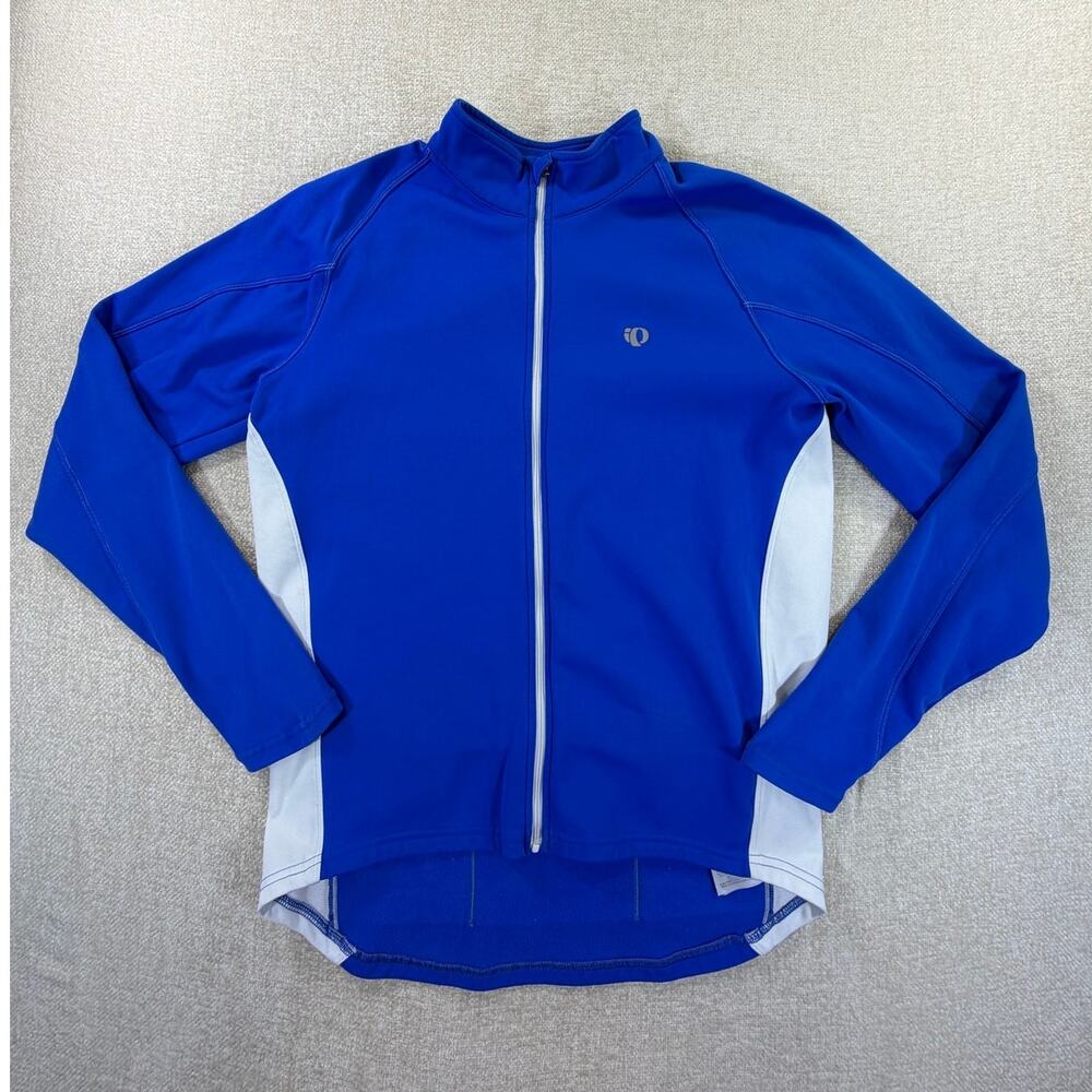 Pearl Izumi Mens Large Blue Full Zip Long Sleeve Cycling Jacket Performance Bike
